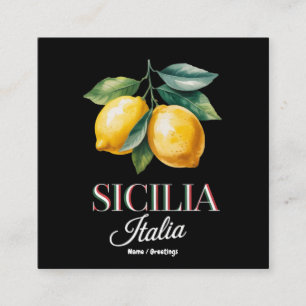Sicilië Italië Trots Siciliaanse Verse Italiaanse  Vierkante Visitekaartje