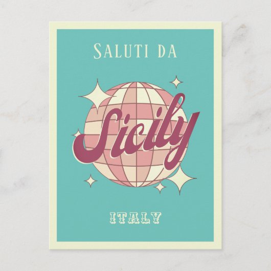 Sicilië Italië vakantie Retro  Briefkaart (Voorkant)