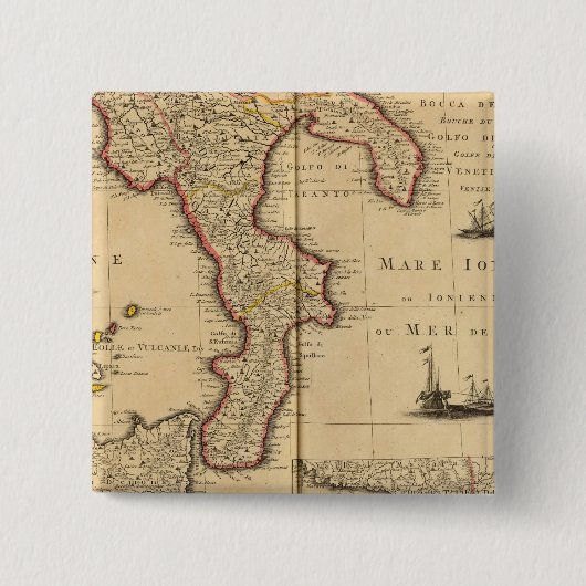 Sicilië Italië Vierkante Button 5,1 Cm (Voorkant)