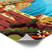 Sicilië Italië vintage reisillustratie Poster (Hoek)