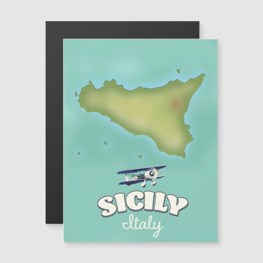 Sicilië Italië vintage stijl kaart (Voorkant / Achterkant)