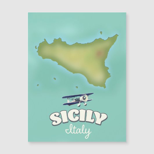 Sicilië Italië vintage stijl kaart (Voorkant)