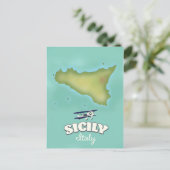 Sicilië Italië vintage stijl kaart (Staand voorkant)