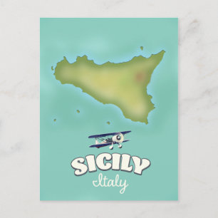 Sicilië Italië vintage stijl kaart