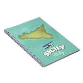Sicilië Italië vintage stijlkaart Notitieboek (Rechterzijde)