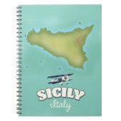 Sicilië Italië vintage stijlkaart Notitieboek (Voorkant)