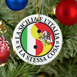 Sicilië Italië Yin Yang Kerstornament Keramisch Ornament