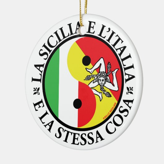 Sicilië Italië Yin Yang Kerstornament Keramisch Ornament (Links)