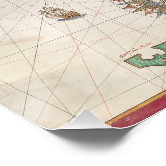 Sicilië  kaart voor Manuscript Atlas  Perfect Poster (Hoek)