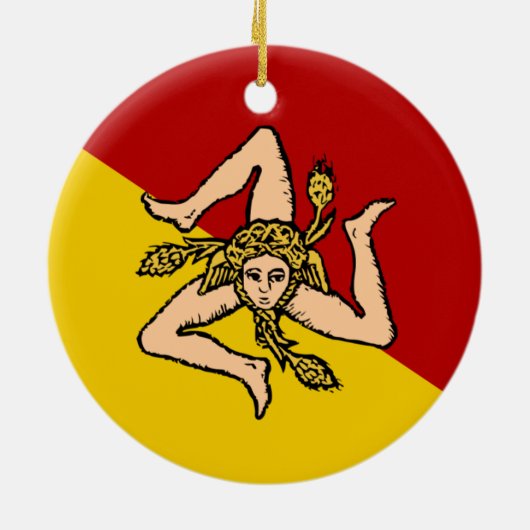 Sicilië* kerstversiering keramisch ornament (Achterkant)