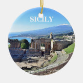 Sicilië kerstversiering met Panoramiek Keramisch Ornament (Voorkant)