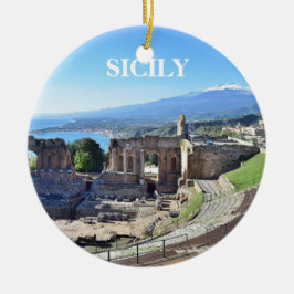 Sicilië kerstversiering met Panoramiek Keramisch Ornament