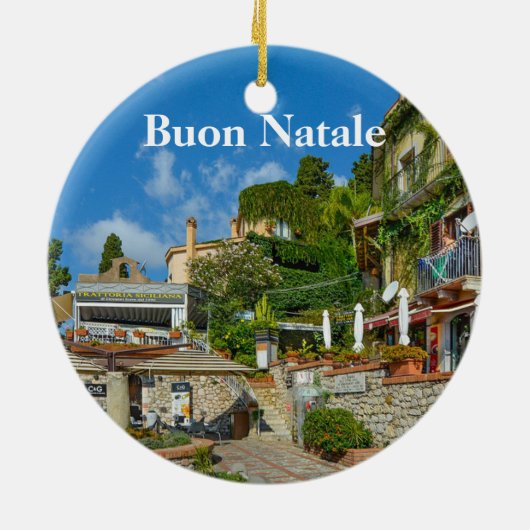 Sicilië kerstversiering met Panoramiek Keramisch Ornament (Achterkant)