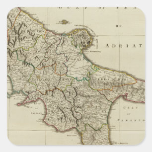 Sicilië, Koninkrijk Napels Vierkante Sticker