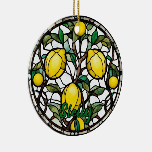 Sicilië Lemon Tree Souvenir Keramisch Ornament (Rechts)