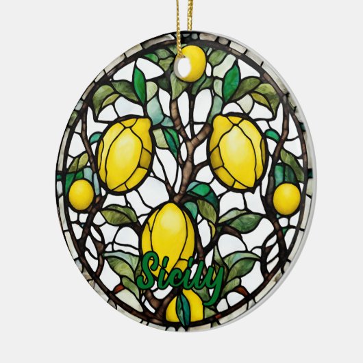 Sicilië Lemon Tree Souvenir Keramisch Ornament (Links)