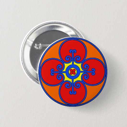 Sicilië mediterraan design ronde button 5,7 cm (Voorkant /achterkant)