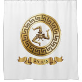 Sicilië (met het symbool Trinacria) Shower Curtain Douchegordijn (Voorkant)