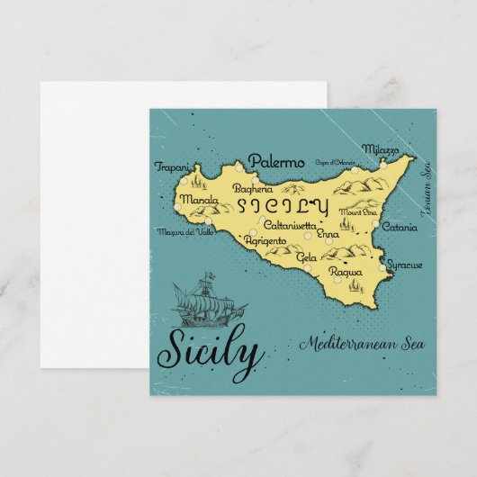 Sicilië  nautische kaart (Voorkant / Achterkant)