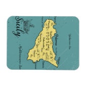 Sicilië nautische kaart magneet (Horizontaal)