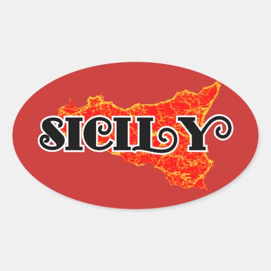 Sicilië Ovale Sticker (Voorkant)