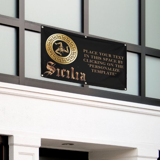 Sicilië Personaliseerbare Commerciële Bannerbord Spandoek (Buitenkant Gebouw)