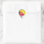 Sicilië Pin Locatie Vlag Ronde Sticker (Tas)