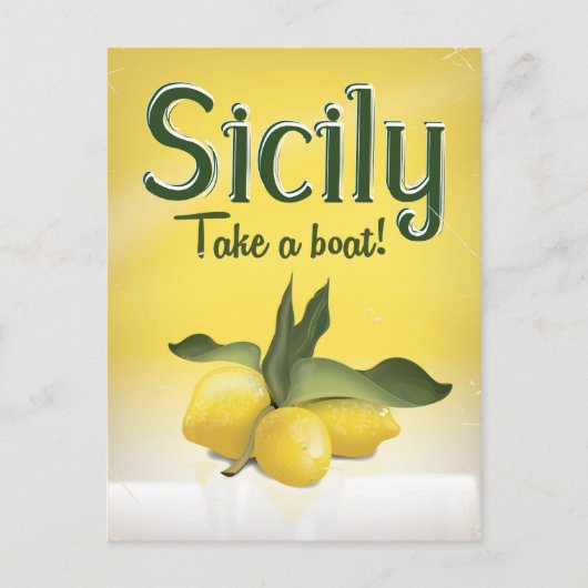 Sicilië poster voor het reizen met citroenen briefkaart (Voorkant)