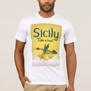 Sicilië poster voor het reizen met citroenen t-shirt