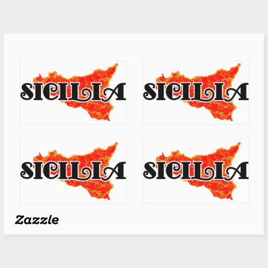 Sicilië Rechthoekige Sticker (Vel)