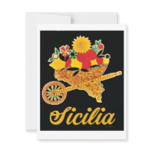  Sicilië Reizen Poster Platte Kaart - WINKELWAGEN