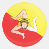 Sicilië ronde pictogramvlag ronde sticker (Voorkant)