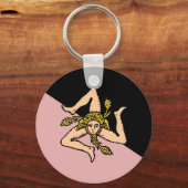 Sicilië (roze en zwart), Italiaanse vlag Sleutelhanger (Voorkant)