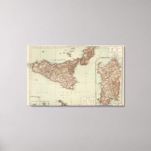 Sicilië, Sardinië Canvas Afdruk (Voorkant)