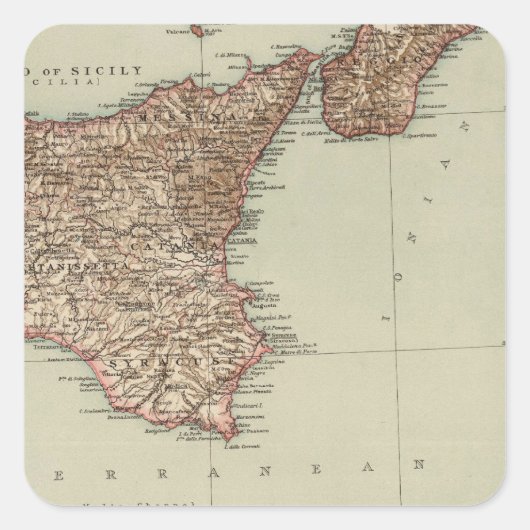 Sicilië, Sardinië Vierkante Sticker (Voorkant)
