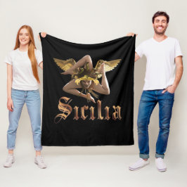 Sicilië / Sicilia Triskelion Trinacria Dekbed Fleece Deken