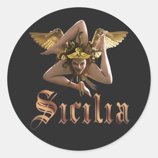 Sicilië/Sicilia Triskelion Trinacria STICKER (Voorkant)