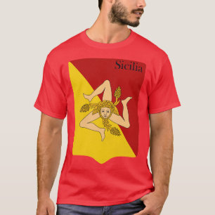 Sicilië Sicilia Vlag Vintage Noodlijdende wapen T-shirt