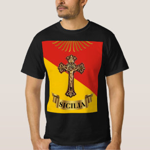 Sicilië / Siciliaanse kroesteem en vlag T-shirt