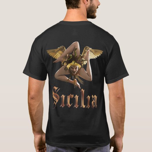 Sicilië / Siciliaanse Medusa Chiaroscuro T-Shirt (Achterkant)