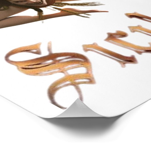 Sicilië/Siciliaanse Medusa Trinacria Poster (Hoek)