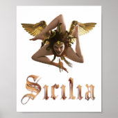 Sicilië/Siciliaanse Medusa Trinacria Poster (Voorkant)