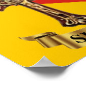 Sicilië/Siciliaanse vlag en Poster Crucifix (Hoek)