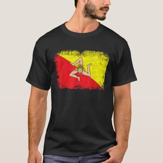 Sicilië Siciliaanse vlag T Shirt (Voorkant)