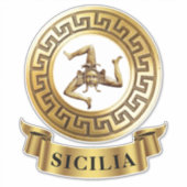 Sicilië Sicilië Trinacria Symbool Sticker (Voorkant)