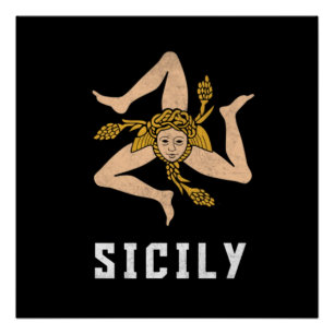 Sicilië Stijl Vlag Perfect Poster