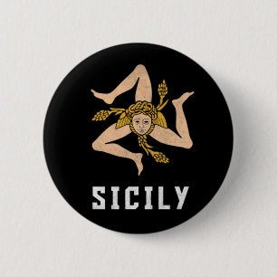 Sicilië  Stijl Vlag Ronde Button 5,7 Cm
