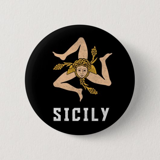 Sicilië  Stijl Vlag Ronde Button 5,7 Cm (Voorkant)