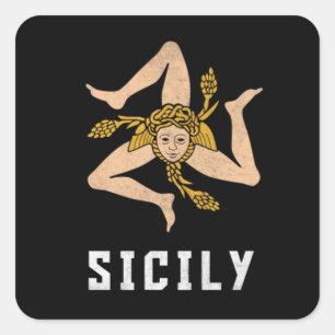 Sicilië  Stijl Vlag Vierkante Sticker