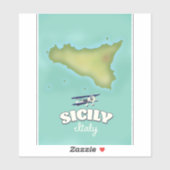 Sicilië  stijlkaart Italië Sticker (Vel)